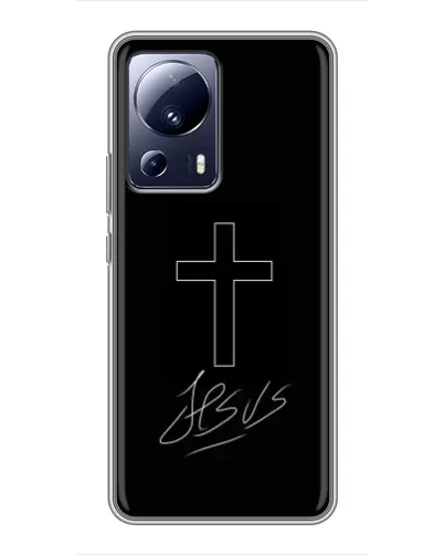 Чехол для Xiaomi 13 Lite с картинкой «Графический крест Jesus» Чехол для Xiaomi 13 Lite с картинкой «Графический крест Jesus»