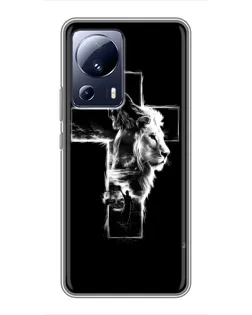 Чехол для Xiaomi 13 Lite с картинкой «Сияющий крест Jesus»