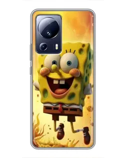 Чехол для Xiaomi 13 Lite с картинкой «Губка Боб прыгает» Чехол для Xiaomi 13 Lite с картинкой «Губка Боб прыгает»