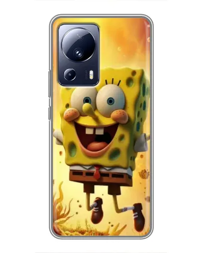 Чехол для Xiaomi 13 Lite с картинкой «Губка Боб прыгает»