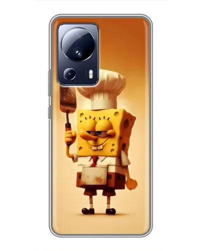 Чехол для Xiaomi 13 Lite с картинкой «Губка Боб повар»