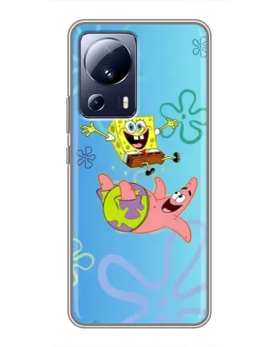 Чехол для Xiaomi 13 Lite с картинкой «Спанч Боб и Патрик»