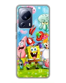 Чехол для Xiaomi 13 Lite с картинкой «Губка Боб и друзья» Чехол для Xiaomi 13 Lite с картинкой «Губка Боб и друзья»