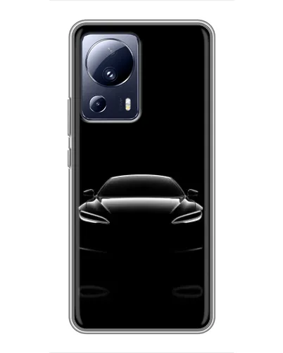 Чехол для Xiaomi 13 Lite с картинкой «Силуэт Tesla Night»