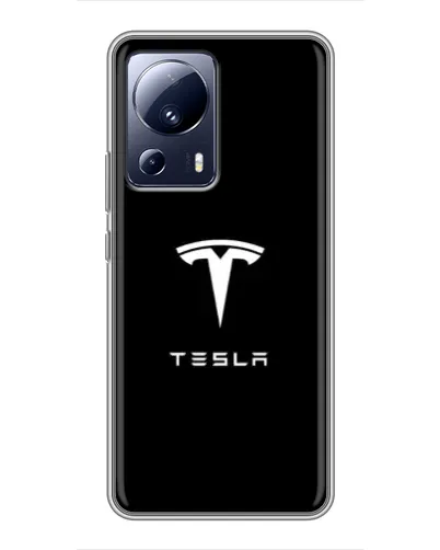 Чехол для Xiaomi 13 Lite с картинкой «Tesla White Logo»