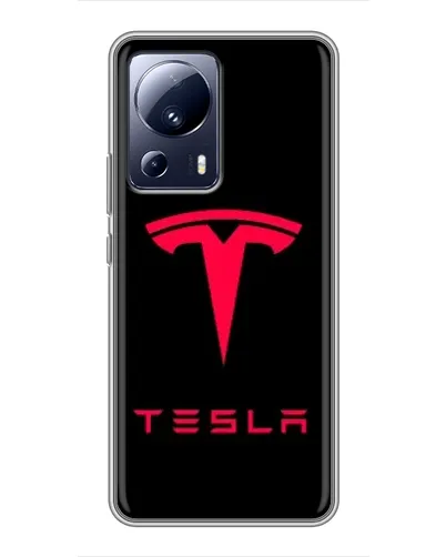 Чехол для Xiaomi 13 Lite с картинкой «Tesla Red Logo»