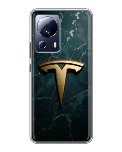 Чехол для Xiaomi 13 Lite с картинкой «Мраморная Tesla Gold»