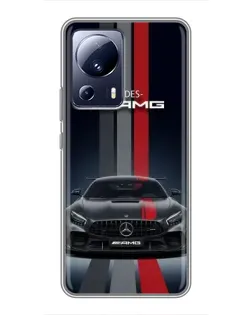 Чехол для Xiaomi 13 Lite с картинкой «Mercedes — белый карбон» Чехол для Xiaomi 13 Lite с картинкой «Mercedes — белый карбон»