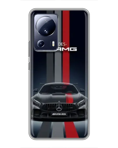 Чехол для Xiaomi 13 Lite с картинкой «Mercedes — белый карбон»