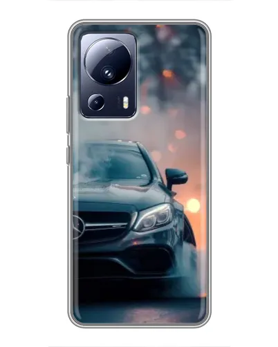 Чехол для Xiaomi 13 Lite с картинкой «Mercedes — ночной город»