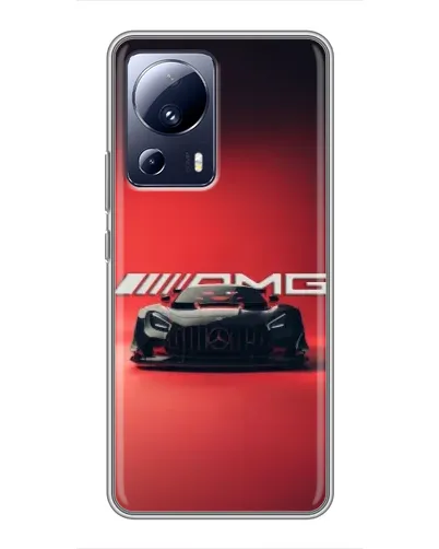 Чехол для Xiaomi 13 Lite с картинкой «Mercedes AMG — красная линия»