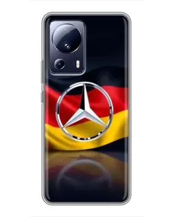 Чехол для Xiaomi 13 Lite с картинкой «Mercedes — флаг Германии» Чехол для Xiaomi 13 Lite с картинкой «Mercedes — флаг Германии»