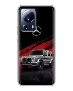 Чехол для Xiaomi 13 Lite с картинкой «Mercedes G-Class красный» Чехол для Xiaomi 13 Lite с картинкой «Mercedes G-Class красный»