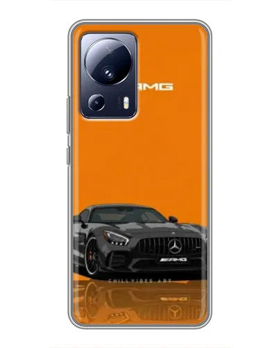 Чехол для Xiaomi 13 Lite с картинкой «Оранжевый Mercedes AMG»