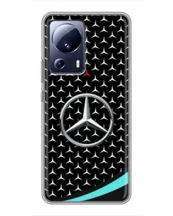 Чехол для Xiaomi 13 Lite с картинкой «Mercedes — бирюзовый акцент» Чехол для Xiaomi 13 Lite с картинкой «Mercedes — бирюзовый акцент»