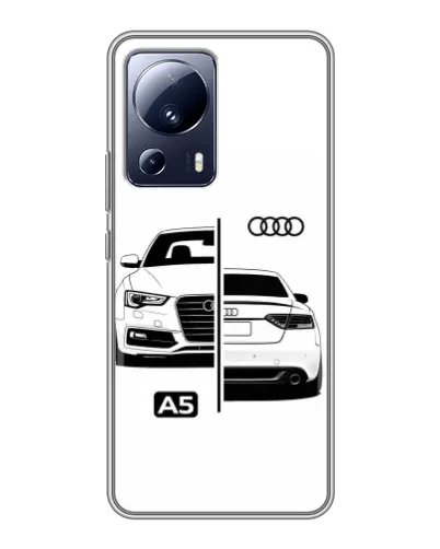 Чехол для Xiaomi 13 Lite с картинкой «Audi — контрастный дизайн»