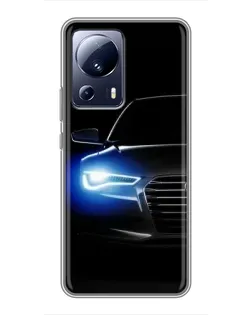 Чехол для Xiaomi 13 Lite с картинкой «Неоновый взгляд Audi»