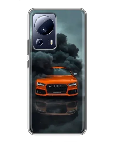 Чехол для Xiaomi 13 Lite с картинкой «Audi в облаках дыма»