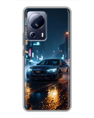 Чехол для Xiaomi 13 Lite с картинкой «Ночной город и Audi»