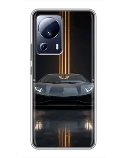 Чехол для Xiaomi 13 Lite с картинкой «Lamborghini золотые линии» Чехол для Xiaomi 13 Lite с картинкой «Lamborghini золотые линии»