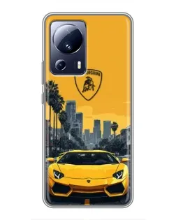 Чехол для Xiaomi 13 Lite с картинкой «Желтый Lamborghini город» Чехол для Xiaomi 13 Lite с картинкой «Желтый Lamborghini город»
