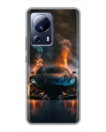 Чехол для Xiaomi 13 Lite с картинкой «Lamborghini дымная эстетика»