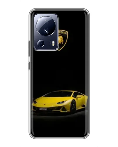 Чехол для Xiaomi 13 Lite с картинкой «Lamborghini желтый акцент»