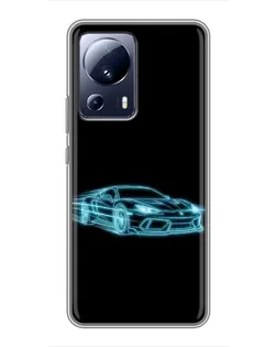 Чехол для Xiaomi 13 Lite с картинкой «Неоновый контур Lamborghini» Чехол для Xiaomi 13 Lite с картинкой «Неоновый контур Lamborghini»