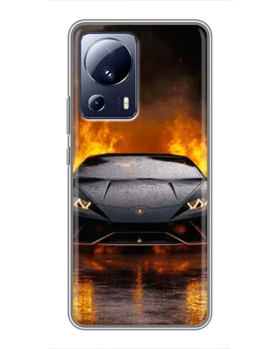 Чехол для Xiaomi 13 Lite с картинкой «Lamborghini в огне»