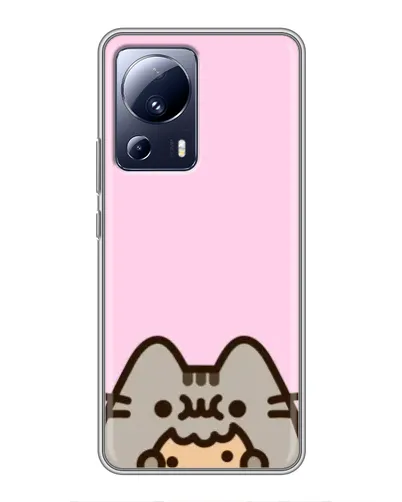 Чехол для Xiaomi 13 Lite с картинкой «Pusheen и печенье»