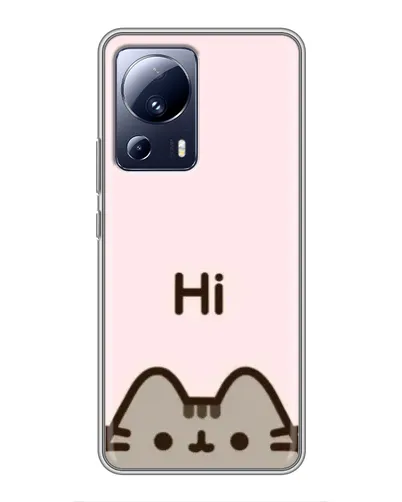 Чехол для Xiaomi 13 Lite с картинкой «Пушин говорит Hi»