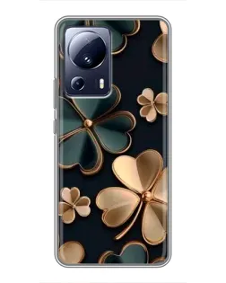 Чехол для Xiaomi 13 Lite с картинкой «Клевер в золоте»