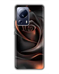 Чехол для Xiaomi 13 Lite с картинкой «Шелковая черная роза»