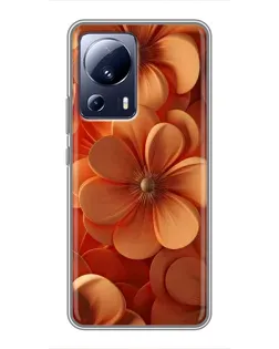 Чехол для Xiaomi 13 Lite с картинкой «Оранжевый макро цветок»