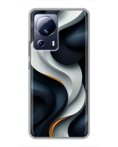 Чехол для Xiaomi 13 Lite с картинкой «Объемные черно-белые ленты»