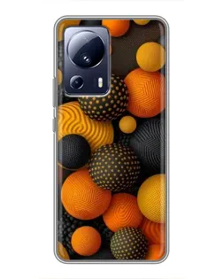 Чехол для Xiaomi 13 Lite с картинкой «Объемные оранжевые сферы» Чехол для Xiaomi 13 Lite с картинкой «Объемные оранжевые сферы»