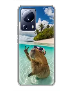 Чехол для Xiaomi 13 Lite с картинкой «Капибара на море» Чехол для Xiaomi 13 Lite с картинкой «Капибара на море»