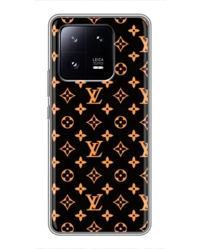Чехол для Xiaomi 13 Pro с картинкой «Золотая монограмма LV»