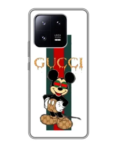 Чохол для Xiaomi 13 Pro з картинкою «Міккі Маус Gucci — смуги»
