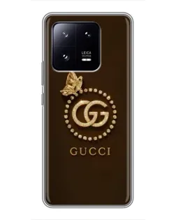 Чехол для Xiaomi 13 Pro с картинкой «Gucci — золотая бабочка» Чехол для Xiaomi 13 Pro с картинкой «Gucci — золотая бабочка»
