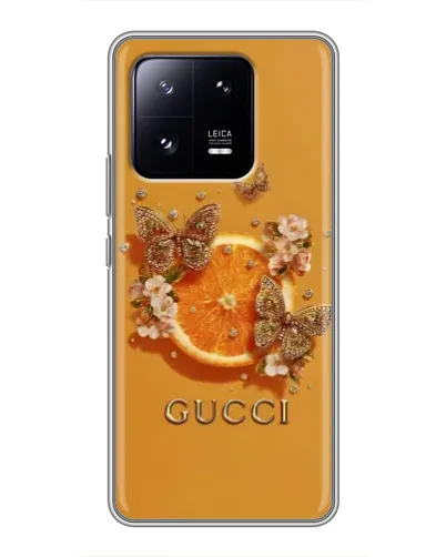 Чехол для Xiaomi 13 Pro с картинкой «Gucci — золотые бабочки» Чехол для Xiaomi 13 Pro с картинкой «Gucci — золотые бабочки»