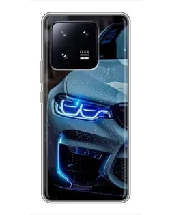Чехол для Xiaomi 13 Pro с картинкой «Взгляд BMW с синими фарами»