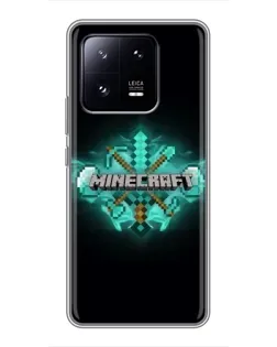 Чохол для Xiaomi 13 Pro з картинкою «Minecraft Diamond лого»