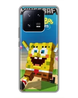 Чохол для Xiaomi 13 Pro з картинкою «Губка Боб Minecraft»