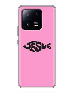 Чехол для Xiaomi 13 Pro с картинкой «Розовый символ  Jesus»