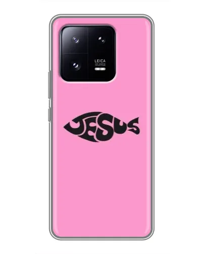 Чехол для Xiaomi 13 Pro с картинкой «Розовый символ  Jesus»