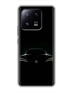 Чехол для Xiaomi 13 Pro с картинкой «Mercedes — силуэт авто» Чехол для Xiaomi 13 Pro с картинкой «Mercedes — силуэт авто»