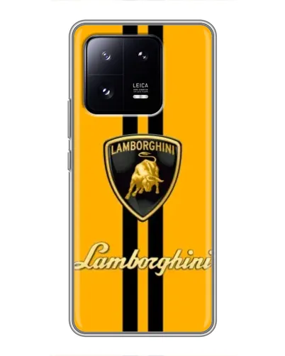 Чехол для Xiaomi 13 Pro с картинкой «Lamborghini Stripe желтый»