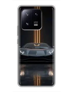 Чехол для Xiaomi 13 Pro с картинкой «Lamborghini золотые линии»