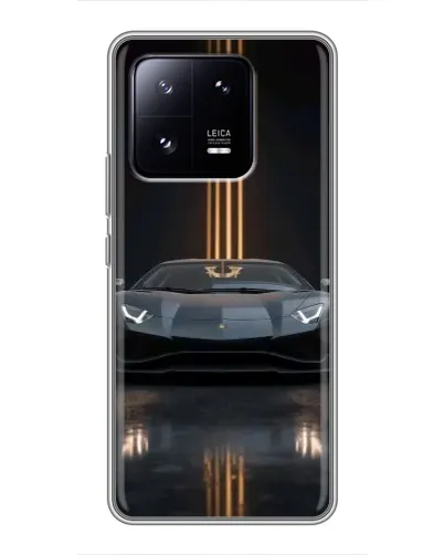 Чехол для Xiaomi 13 Pro с картинкой «Lamborghini золотые линии»